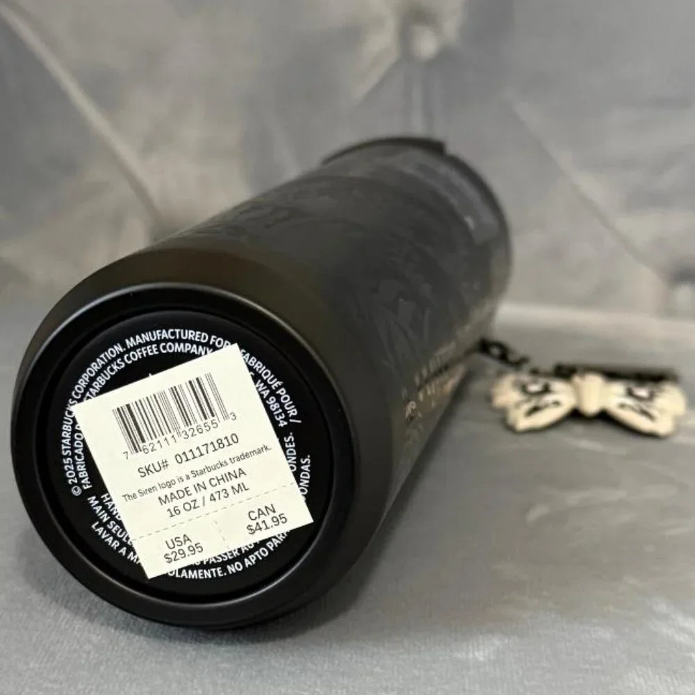 Starbucks Stainless Steel Onyx Tumbler with Moth Charm (16 oz) - Picture 7 of 7